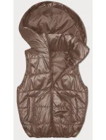Tmavě béžová péřová vesta s odepínací kapucí model 19640115 - S'WEST Tmavě béžová péřová vesta s odepínací kapucí model 19640115 - S'WEST