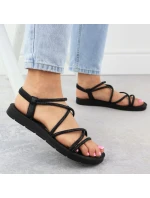 Dámské sandály se zirkony černé model 21905020 - FILIPPO