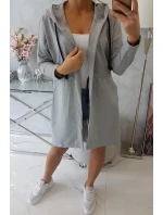 Dlhší zadný plášť sivý