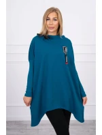 Oversize mikina s asymetrickými bokmi námornícka modrá