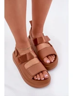 Sandały Damskie Na Platformie Z Rzepami Camel Nitepira