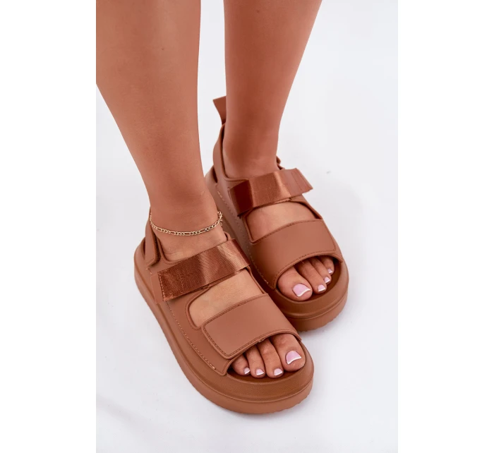Sandały Damskie Na Platformie Z Rzepami Camel Nitepira