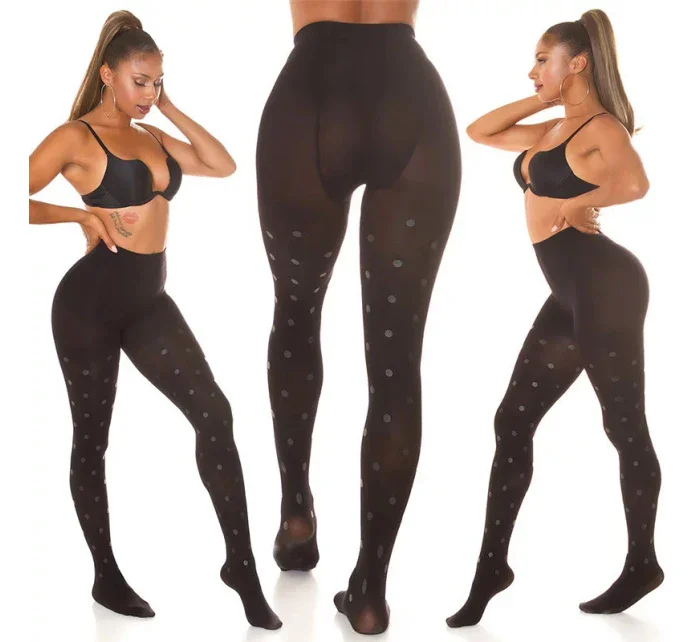 Dámské sexy punčocháče s puntíky černé model 20113384 - In-style Fashion Dámské sexy punčocháče s puntíky černé model 20113384 - In-style Fashion