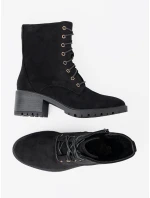 Praktické dámske členkové topánky čierna platforma Praktické dámske členkové topánky čierna platforma