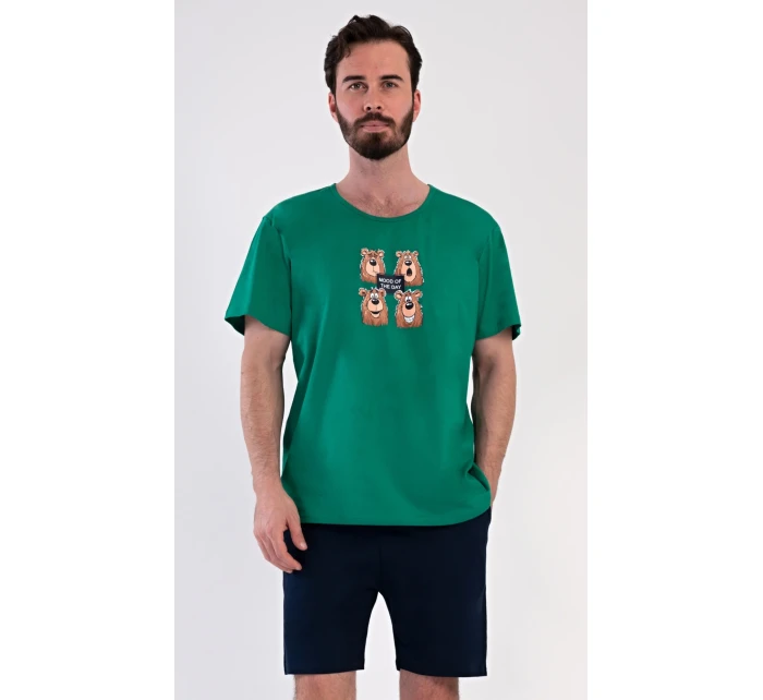 Pánské pyžamo šortky Méďa Happy Pánské pyžamo šortky Méďa Happy