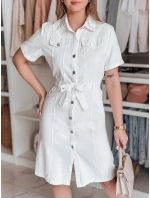 LOVE ME MIDI midi košeľové šaty biele FashionStreet EY2595