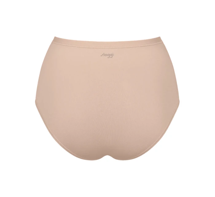 Dámske bavlnené nohavičky s vysokým pásom GO Daily 3P - BROWN - béžová 00LZ - SLOGGI