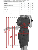 240-8 ROXI šaty s asymetrickou sukňou a opaskom - ČIERNE