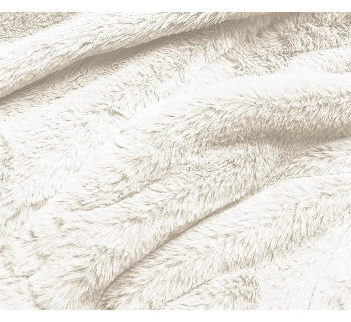 Krátka dámska kožušinová bunda v ecru farbe (R8050-26) Krátka dámska kožušinová bunda v ecru farbe (R8050-26)