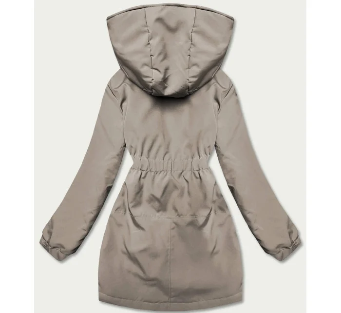 Dámská bunda parka v olivové barvě s kapucí model 18013406 - S'WEST