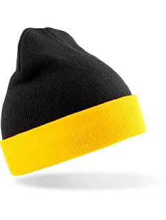 Result Headwear RC 930X Pletená čiapka „Black Compass“ 28.930X čierna/žltá