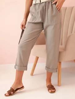 Dámské model 21219997 kalhoty s bavlnou a páskem fango - K-Fashion