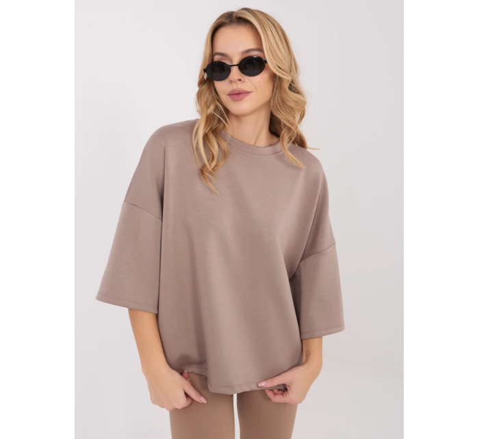 Bluzka MJ BZ model 21782527 ciemny bezowy - FPrice Bluzka MJ BZ model 21782527 ciemny bezowy - FPrice