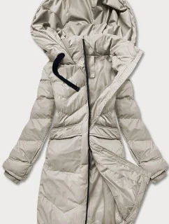 Dámska svetlá béžová zimná bunda (5m735-62)
