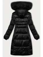 Zimowa kurtka plus size z kapturem czarna model 21248313 - S'WEST Zimowa kurtka plus size z kapturem czarna model 21248313 - S'WEST