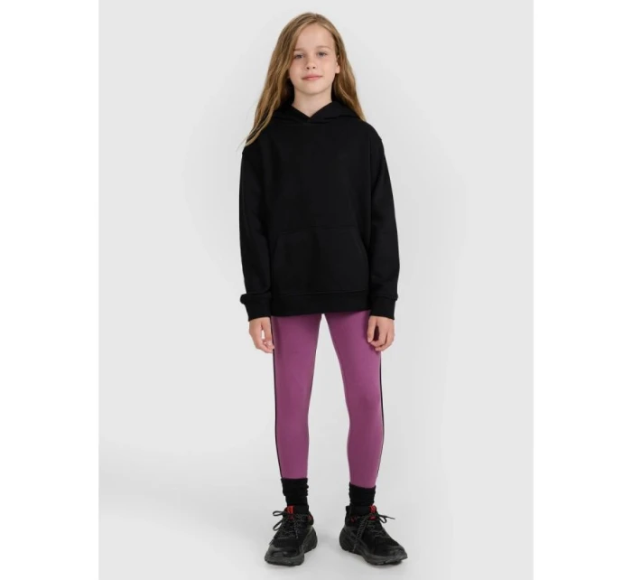 Dievčenská mikina bez prúžkov s kapucňou 4F 4FJWMM00TSWSF1862-20S