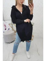 Zateplená mikina s bočnými otvormi čierna