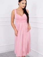 Šaty so širokými ramienkami púdrovo ružové