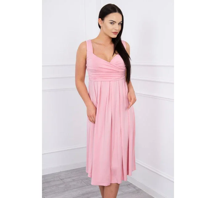 Šaty so širokými ramienkami púdrovo ružové
