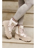 Botki Z Futerkiem Typu Baranek Beżowe Merilana Botki Z Futerkiem Typu Baranek Beżowe Merilana