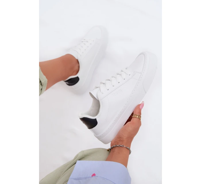 Dámské tenisky z eko kůže Big Star TT274928 HI-POLY SYSTEM Bílé Dámské tenisky z eko kůže Big Star TT274928 HI-POLY SYSTEM Bílé