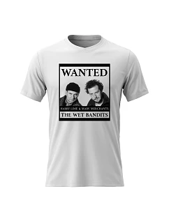 Dámské bavlněné tričko s potiskem - WANTED - bílé