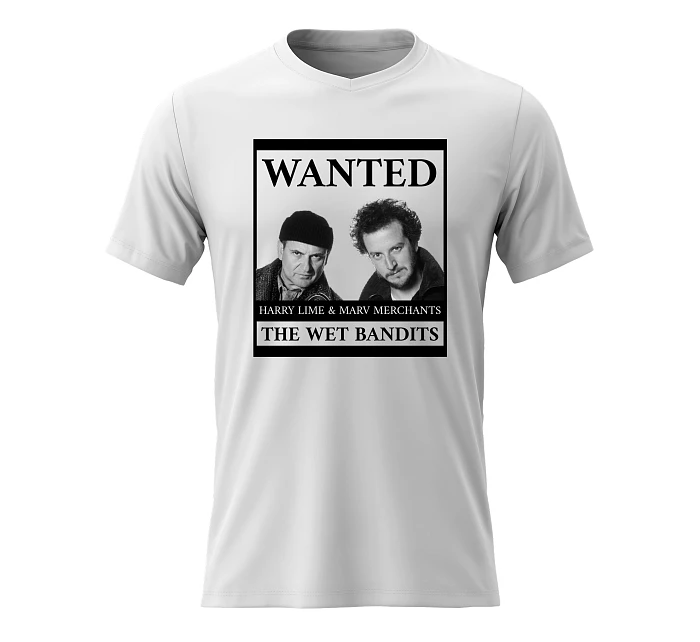 Dámské bavlněné tričko s potiskem - WANTED - bílé