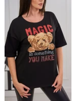 model 18746366 halenka s potiskem černá - K-Fashion