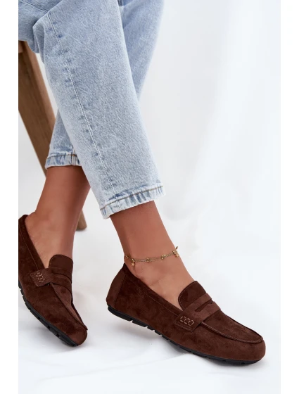 Dámske mokasíny s plochou podrážkou Roseline - tmavohnedé Dámske mokasíny s plochou podrážkou Roseline - tmavohnedé