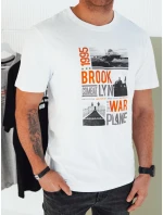 Pánské bílé tričko s potiskem Dstreet model 21974916 - FashionStreet