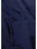 Tmavomodrá dlhá dámska mikina na zips (AMG815)