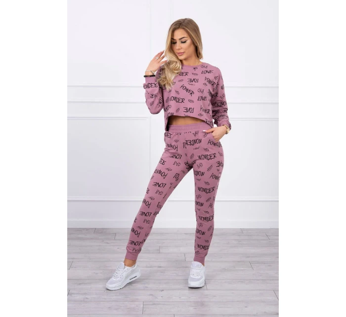 Sada s nápismi tmavo ružová