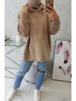 Zateplená mikina se zipem na zádech tmavě béžová Zateplená mikina se zipem na zádech tmavě béžová