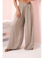 Dámske široké nohavice z viskózy s elastickým ťavím pásom