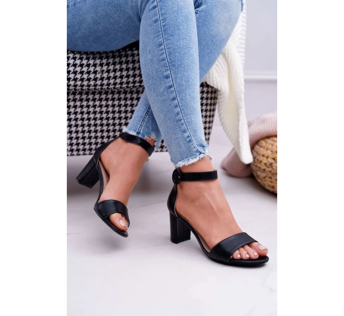 Sandały Damskie Na Słupku Czarne Lexi Sandały Damskie Na Słupku Czarne Lexi