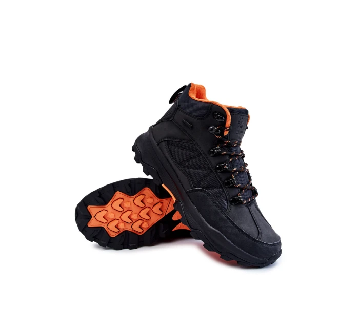 Męskie Buty Trekkingowe Ocieplane Cross Jeans KK1R4018C Czarne