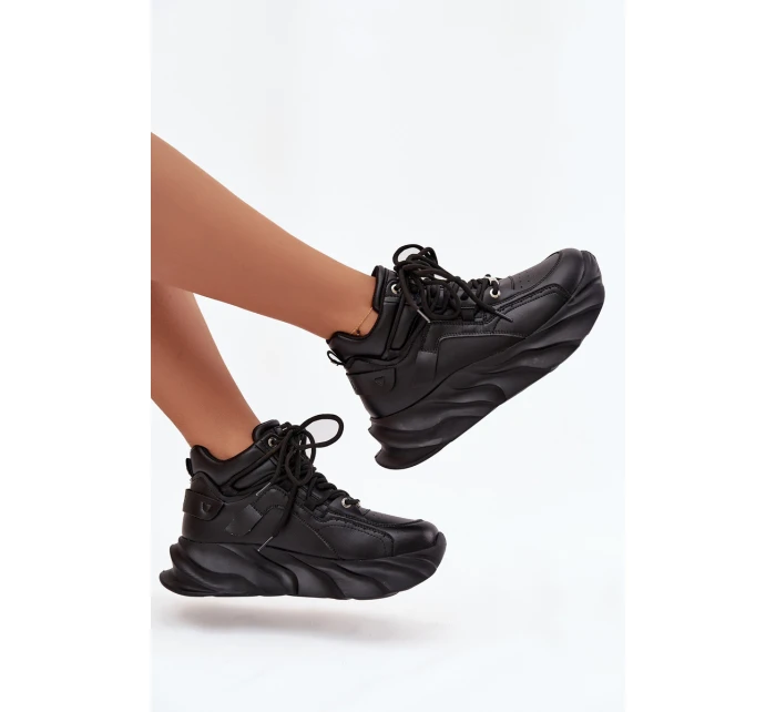 Sneakersy Damskie Skóra Naturalna GOE SS2N4036 Czarne