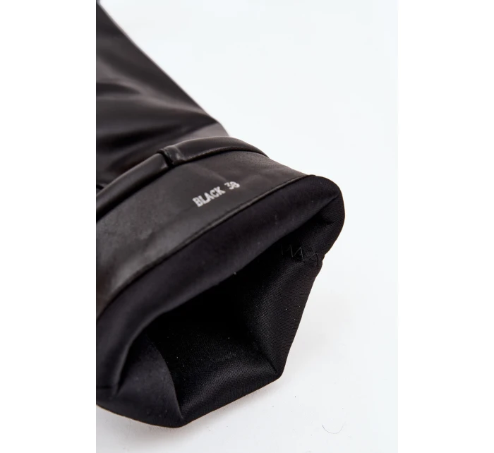 Dámské kozačky na podpatku s obráceným límcem a přezkami Jessae Černé