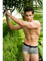 Čiernobiele pruhované plavky Sacco Belt - Alpha Male