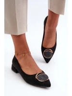 Lodičky na nízkom podpätku z eko semišu S.Barski Black
