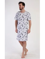 Pánska nočná košeľa Surfing Grey s potlačou - Vienetta Pánska nočná košeľa Surfing Grey s potlačou - Vienetta