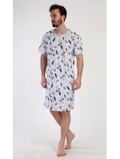 Pánska nočná košeľa Surfing Grey s potlačou - Vienetta