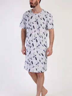 Pánská noční košile Surfing Šedá s potiskem - Vienetta