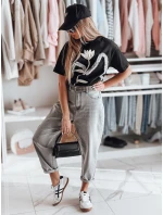 Dámské tričko oversize s 3D efektem černá model 21983071 - Dstreet