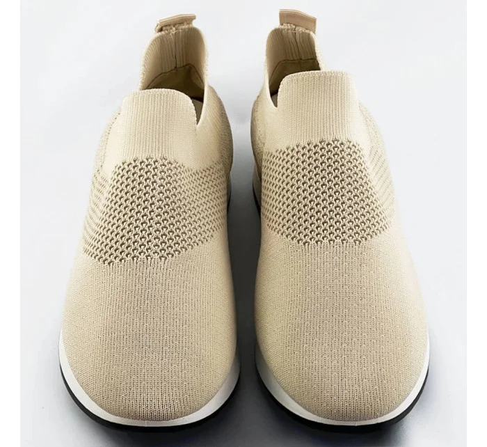 Béžové dámske nazúvacie športové topánky (XA157)