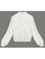 Pletená mikina v ecru farbe s ružami (16023)