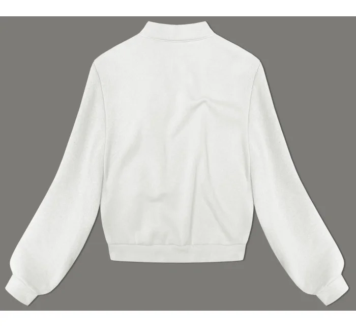 Pletená mikina v ecru farbe s ružami (16023)