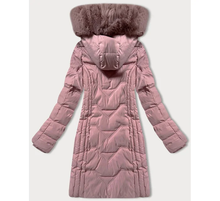 Zimní bunda v pudrově růžové barvě s odepínací kapucí model 21248733 - S'WEST