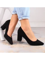 W model 21186854 černé semišové lodičky na jehlovém podpatku - SERGIO LEONE W model 21186854 černé semišové lodičky na jehlovém podpatku - SERGIO LEONE