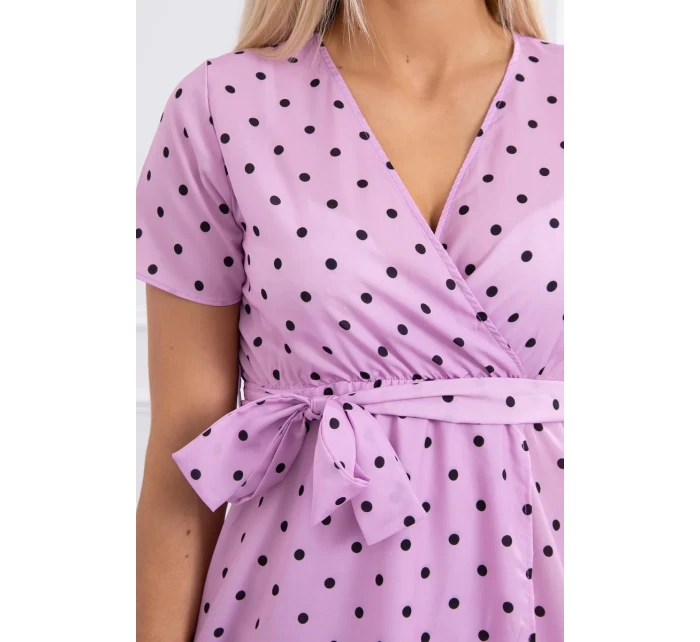 Bodkované šaty fialové Bodkované šaty fialové